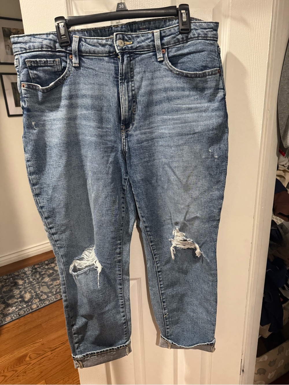 Old Navy High-Rise Distressed Light Blue Women's Jeans